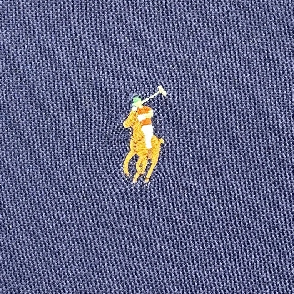 Polo Ralph Lauren Classic Fit Cotton Mesh Polo Shirt Large Navy Multicolor Pony